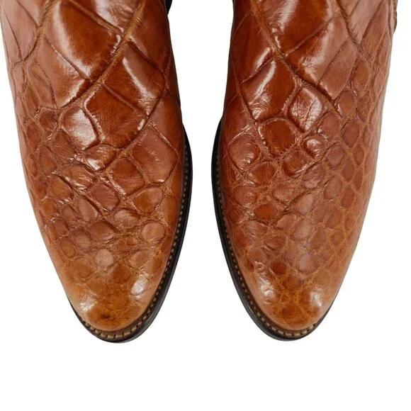 MINT Alligator El Rey Tony Lama 6.5B Honey Brown Cowboy Cowgirl Western Boots - Picture 13 of 16